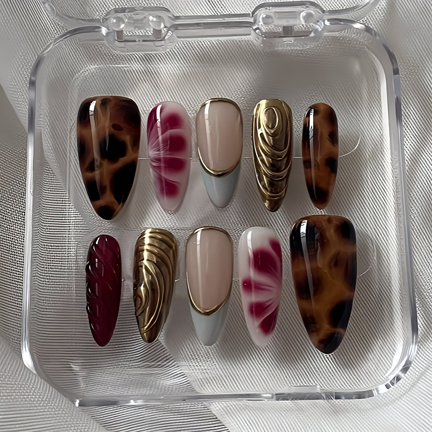 Royal Mocha Bloom Press-On Nails | tns5410