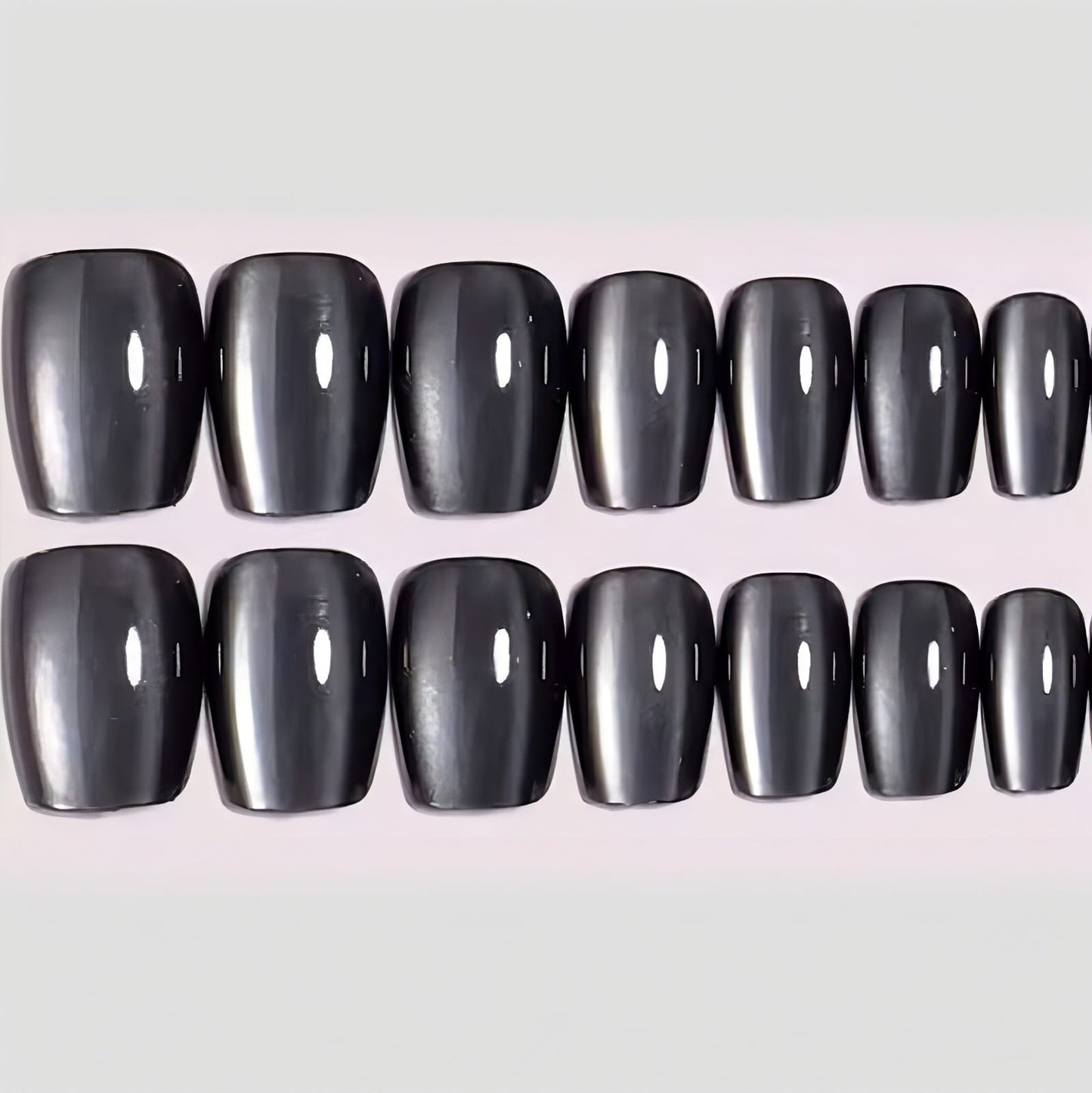 Black Cat Eye 3D Magnetic Press-On Nails Square 10 Nails