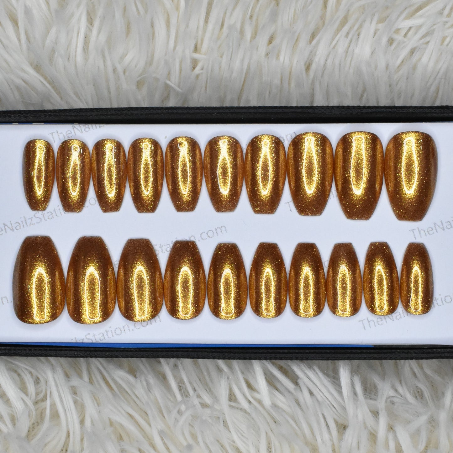 Glossy Solid Glitter Shine (S07) Press on Nails Set // 444