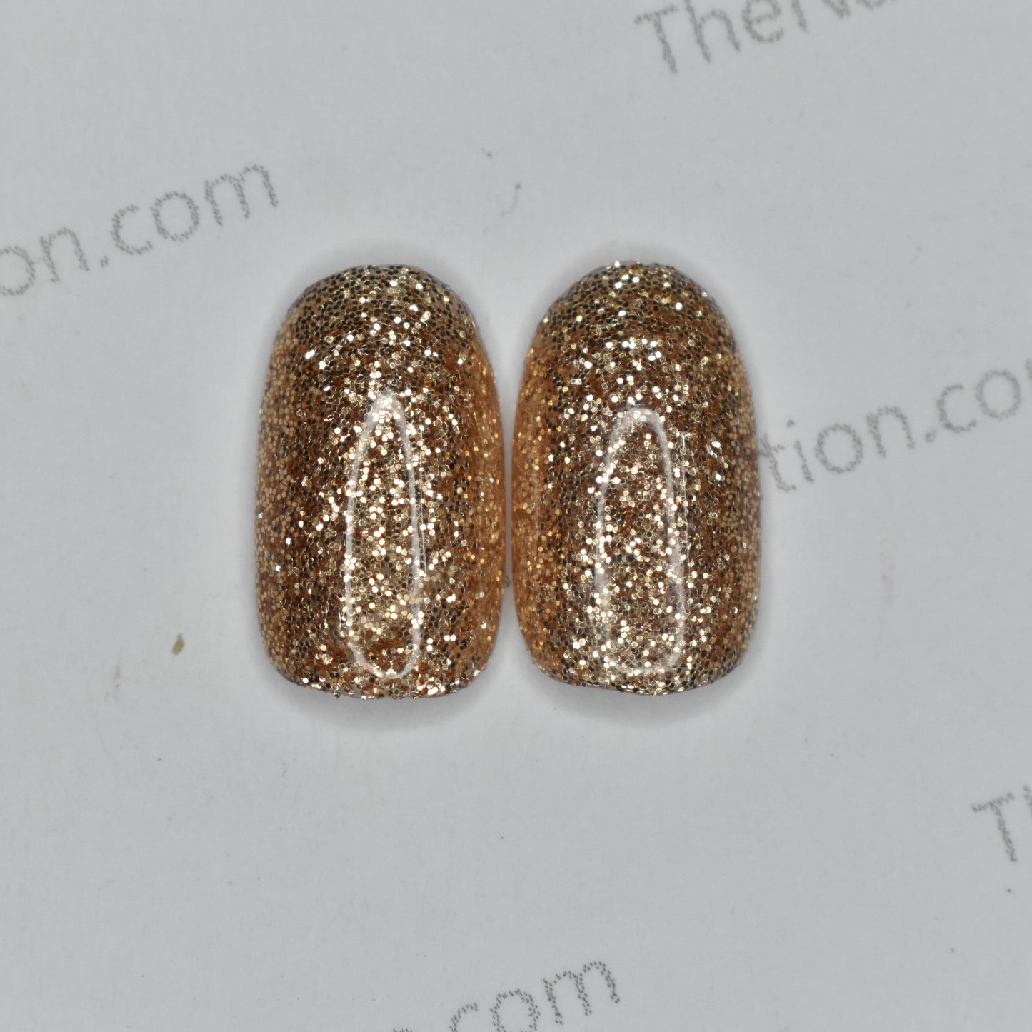 Pair of Full Glitter (Golden) Replacement Press on Nails (2 pieces)