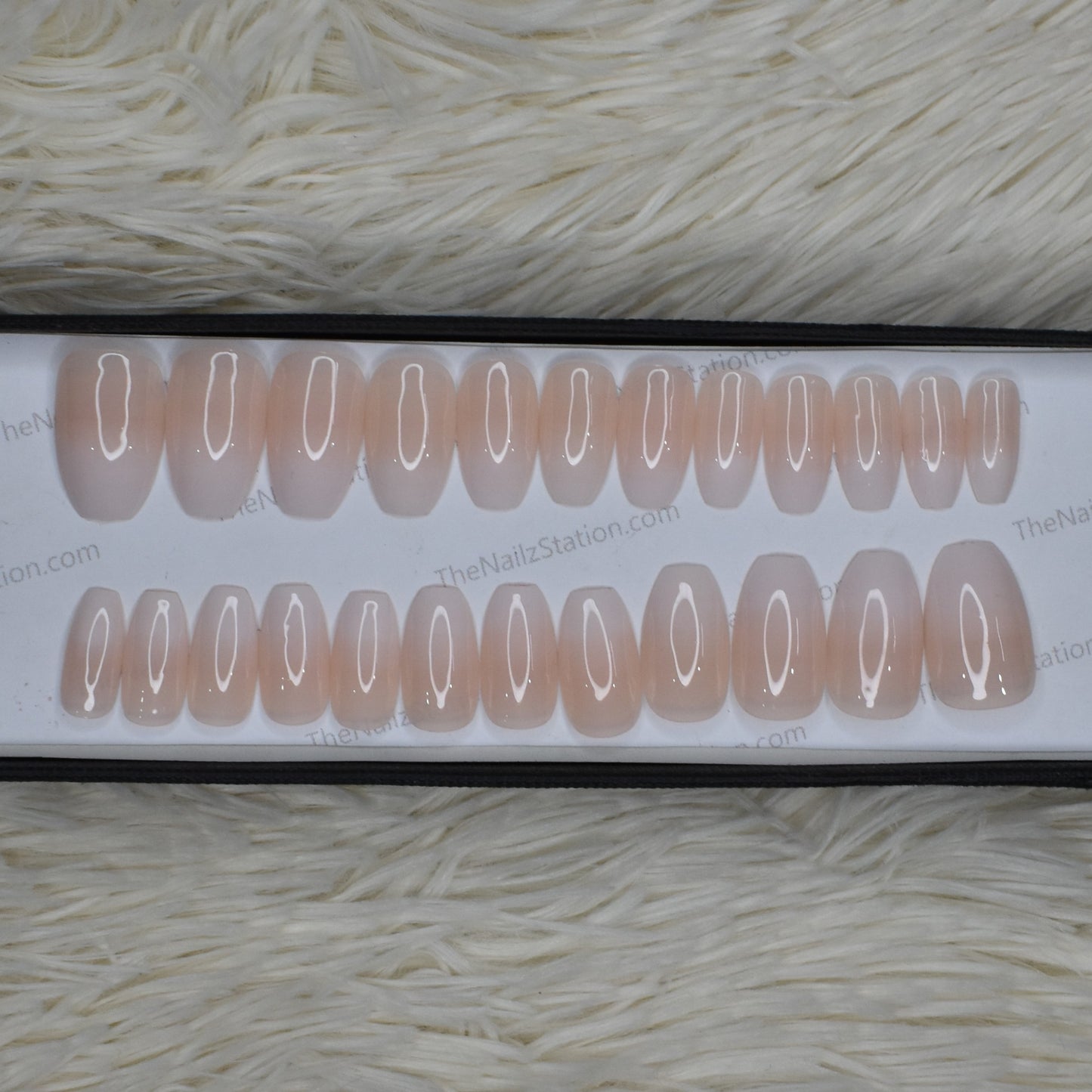 Nude French Ombre Press on Nails Set in Coffin (RTS) // 370