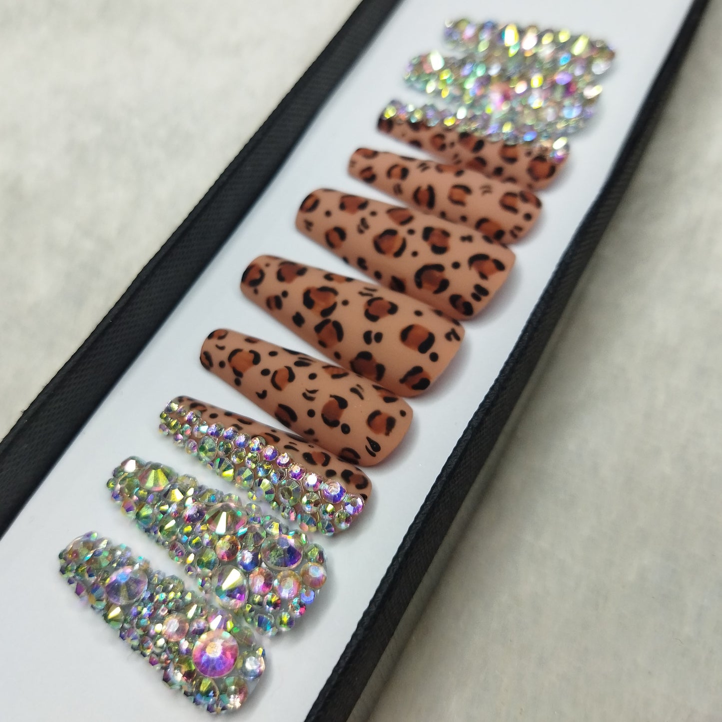 Lux Collection : Matte Animal Print Studded Press on Nails Set // 562