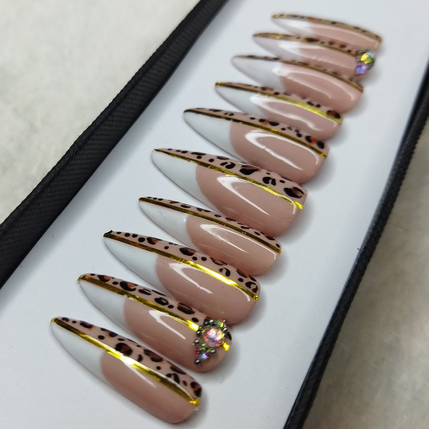 Glossy French Animal Print Press on Nails Set // 567
