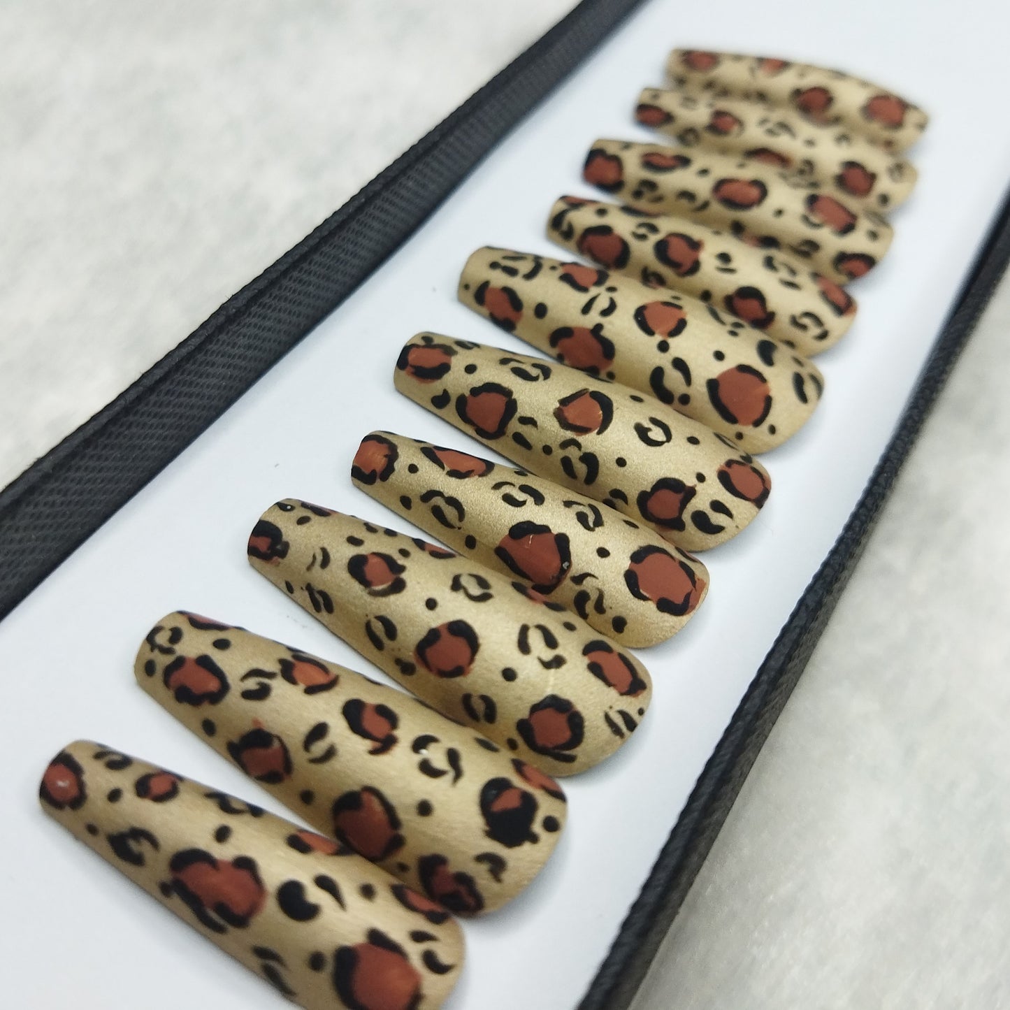 Matte Golden Animal Print Press on Nails Set // 569