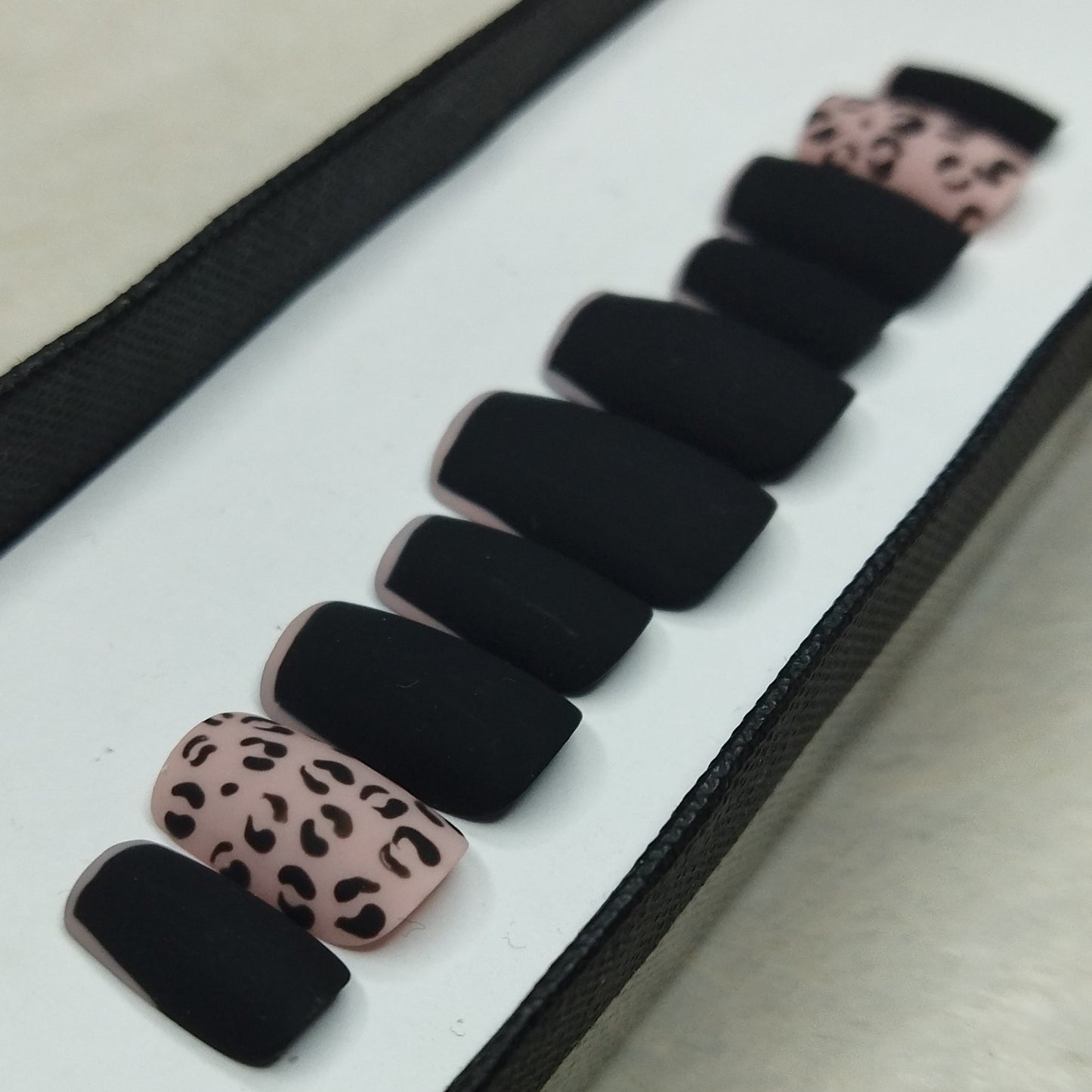 Matte Nude French Animal Print Press on Nails Set // 799