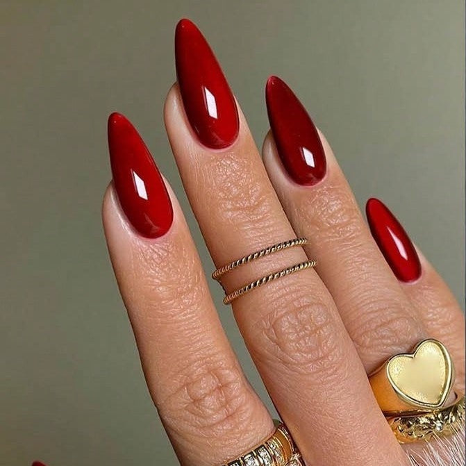 Red Cat Eye 3D Magnetic Press On Fake Nails