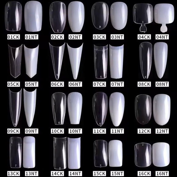 The NailzStation 500pcs Acrylic Nail Tips, fake nail tips (Full Cover Tips natural)