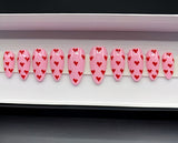 Glossy Light Pink Hearts Press on Fake Nails // tns943