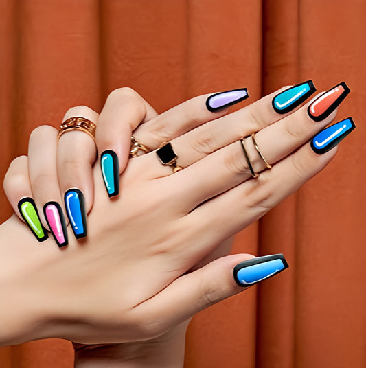 Matte Colorful Cartoon Animated  Press on Fake Nails // tns918