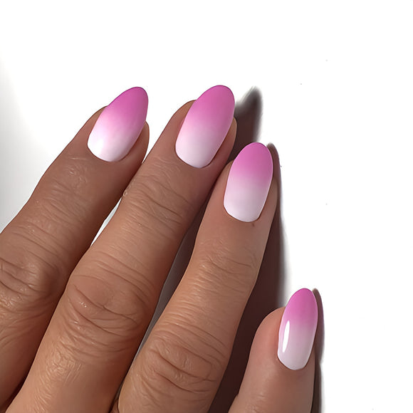 Glossy Pink Ombre Artificial Press on Fake Nails Set- RTS (Pack of 24 nails)