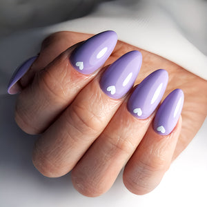 Glossy Lavender Hearts Press on Fake Nails // tns878