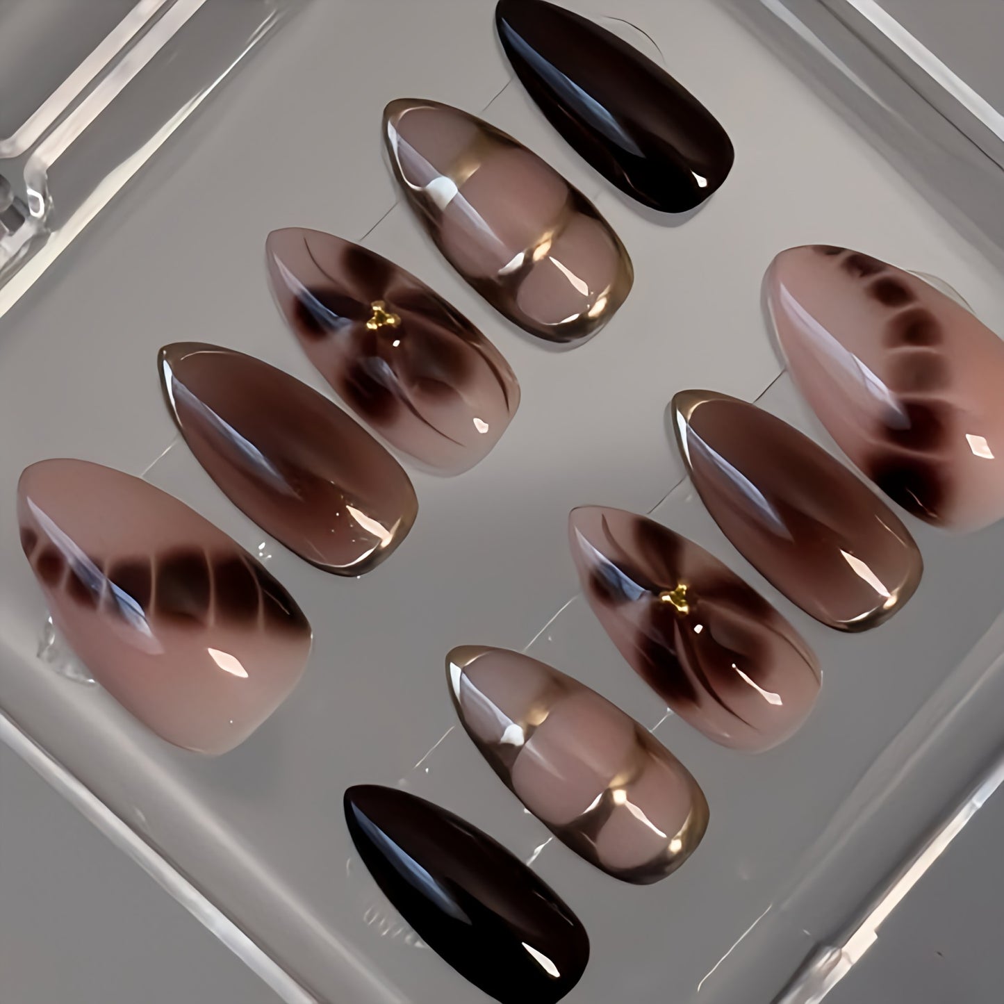 Bronze Bloom Press-On Nails | tns5414