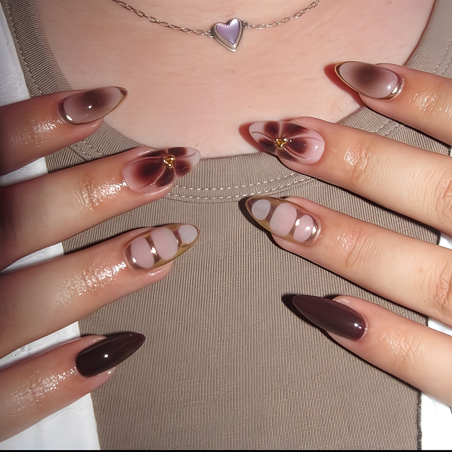 Bronze Bloom Press-On Nails | tns5414