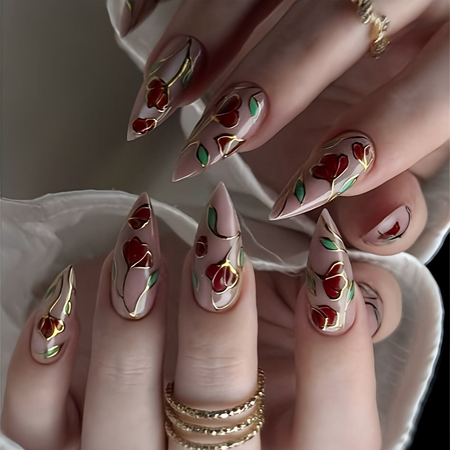 Enchanted Garden Nude Press-On Nails | tns5421