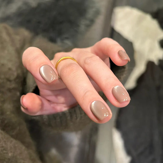 Cat Eye 3D Magnetic Press-On Nails Square - 10 Nails