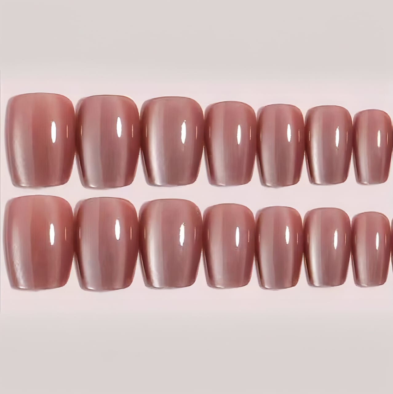 Cat Eye 3D Magnetic Press-On Nails Square- 10 Nails