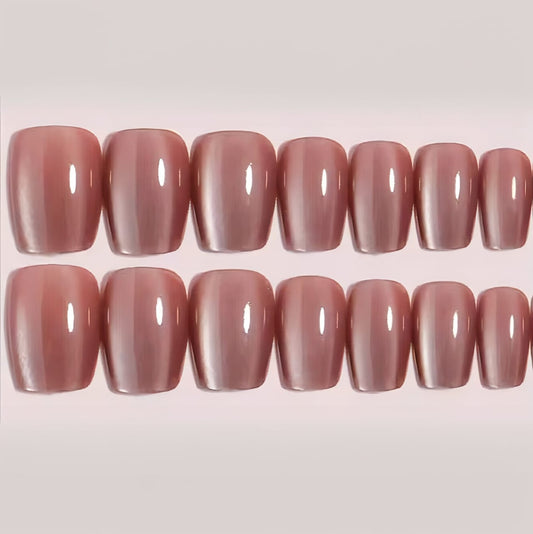 Cat Eye 3D Magnetic Press-On Nails Square- 10 Nails