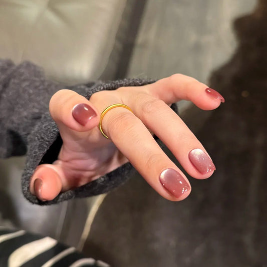 Cat Eye 3D Magnetic Press-On Nails Square- 10 Nails