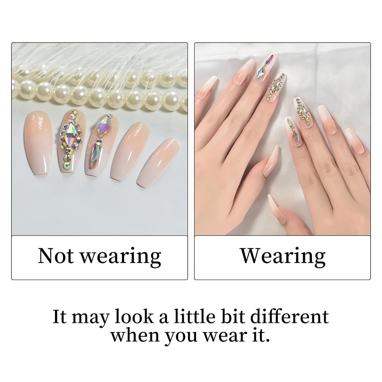 The NailzStation Matte Green Studded Press on Fake Artificial Nails Set with glue, filer, sticker application kit // 1358