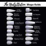 The NailzStation Glossy Red Studded Press on Fake Artificial Nails Set with glue, filer, sticker application kit // 1230