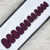 Matte Plum with Rhinestones Accent Press on Nails Set  // 210