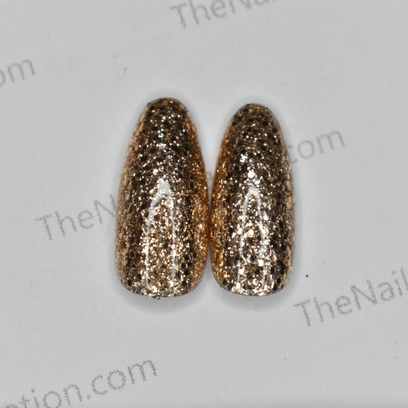 Pair of Full Glitter (Chunky Gold) Replacement Press on Nails (2 pieces)