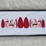 Matte Pink Abstract Press on Nails Set // 470