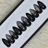 Glossy Black with Holographic Glitter Ombre Press on Nails Set