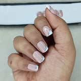 Glossy Nude Glitter Side French Press on Nails Set //937