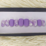 Matte Light Purple Marble Press on Nails Set // 219