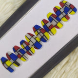 Matte Color Blocks Press on Nails Set // 164