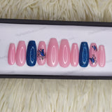 Glossy Light Pink Butterfly Press on Nails Set // 341