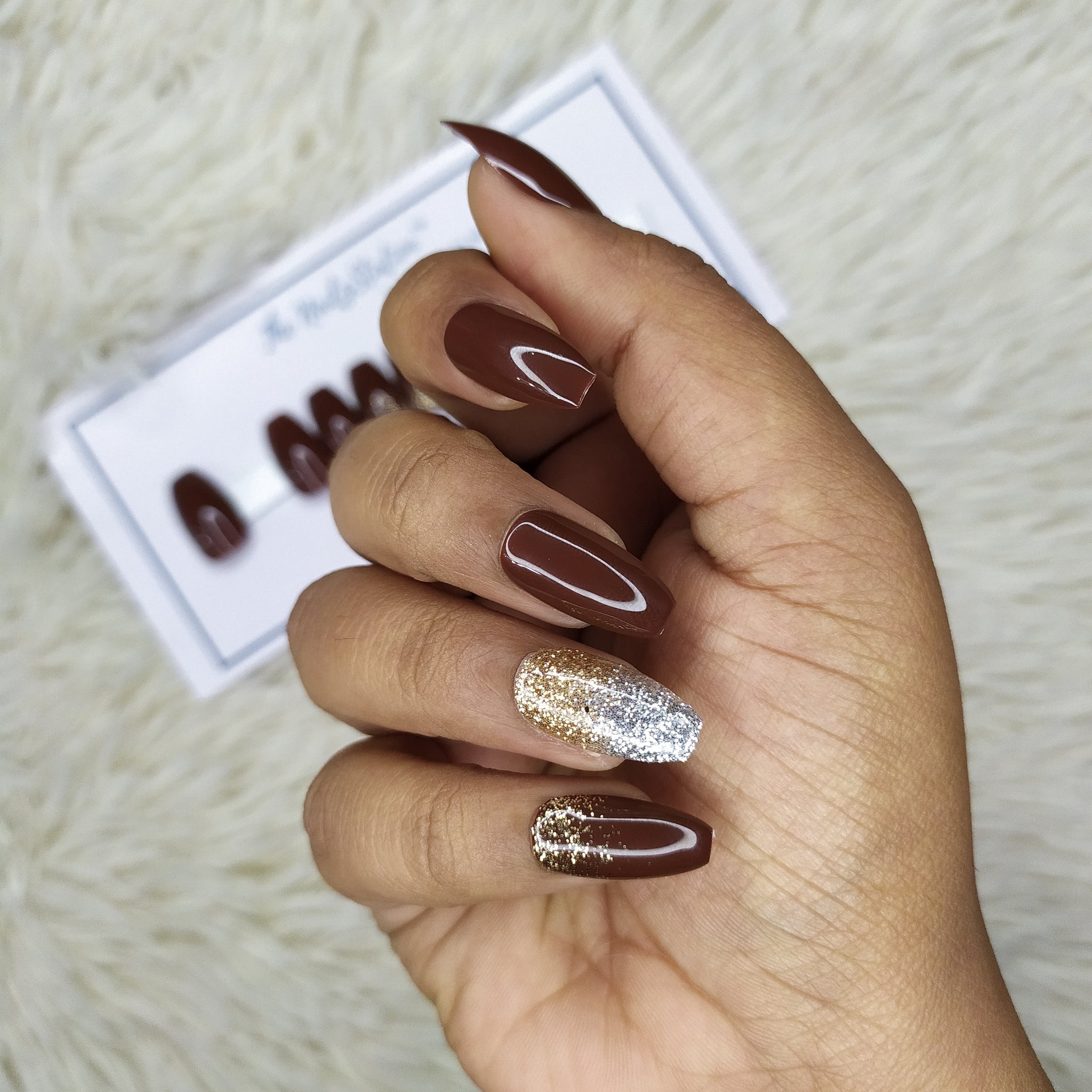 🍩🍩 self explanatory … had to try brown chrome nails, inspired by the... |  TikTok