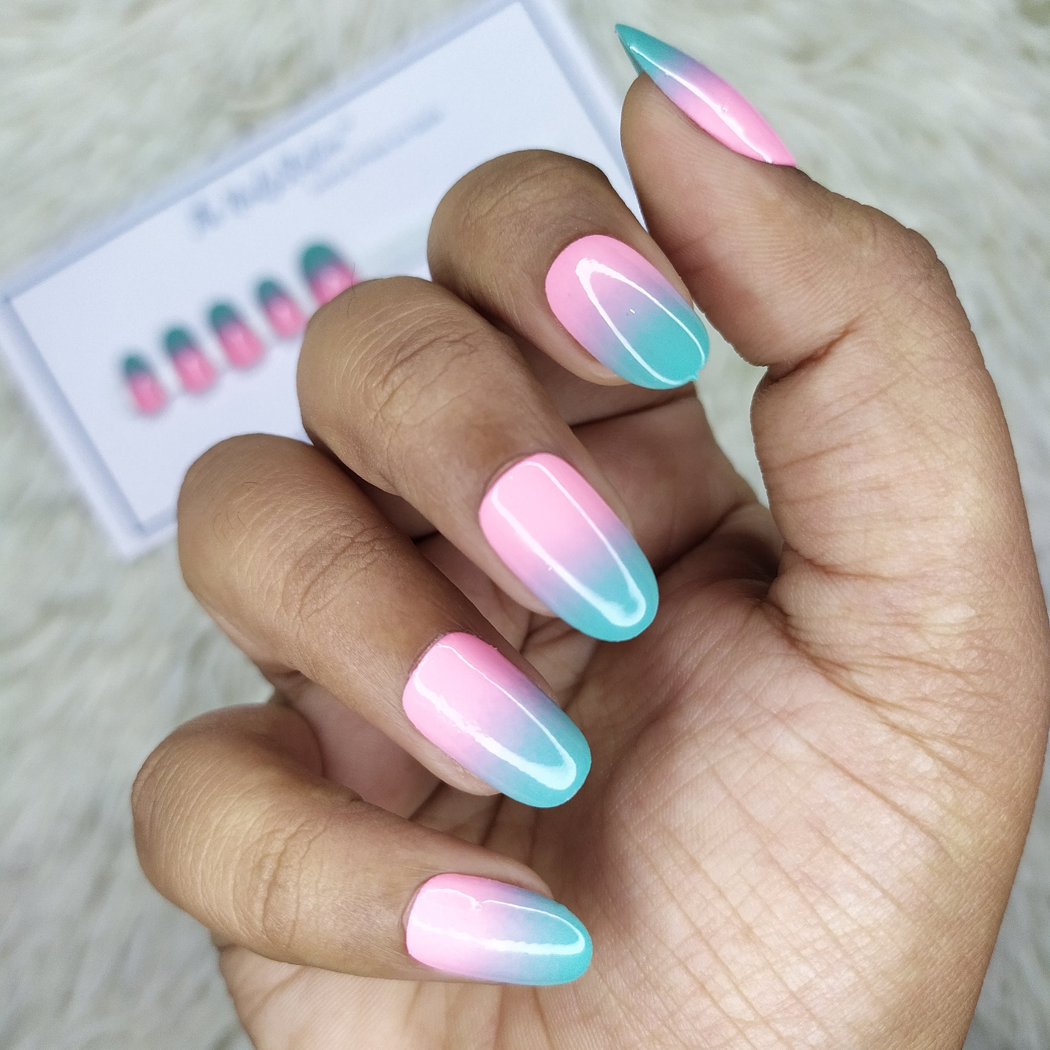 Buy Pink and Blue Gender Reveal Glitter French Tip Press on Nails Baby  Shower Nails French Tip Nailspink Nailsluxury Nails Blue Nails Online in  India - Etsy