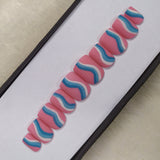 Matte Light Pink Swirls Press on Nails Set // 528