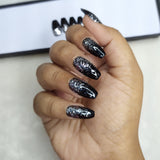 Black with Silver Glitter Ombre press on nails Set