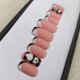 Matte Light Pink French Panda Press on Nails Set // 540