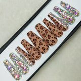 Lux Collection : Matte Animal Print Studded Press on Nails Set // 562