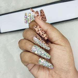 Lux Collection : Matte Animal Print Studded Press on Nails Set // 562
