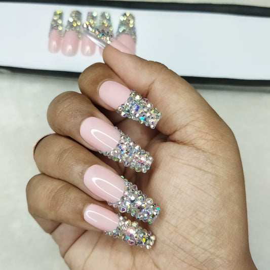 Lux Collection : Glossy Studded French Press on Nails Set // 566