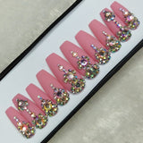 Lux Collection: Matte Light Pink Studded Press on Nails Set // 593