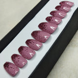Glossy Pink Glitter Ombre Press on Nails Set // 595