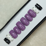 Glossy Purple Dots Press on Nails Set // 646