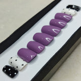 Glossy Purple Dots Press on Nails Set // 646
