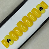 Glossy Yellow Heart Press on Nails Set // 686