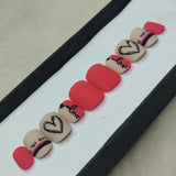 Valentine Collection :Matte Pink Love Hearts Press on Nails Set // 699