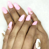 Valentine Collection: Glossy Light Pink Glitter Heart Press on Nails Set // 726