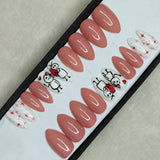 Valentine Collection: Glossy Peach Girl & Boy Press on Nails Set //  733