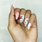 Valentine Collection: Glossy Peach Girl & Boy Press on Nails Set //  733