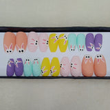 Matte Colorful Cute Bunny Print Press on Nails Set //892